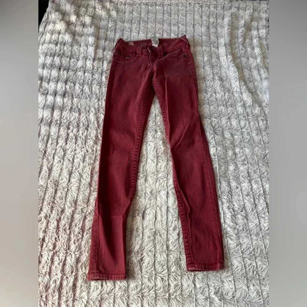 True Religion jeans 23/28 red skinny. Great shape